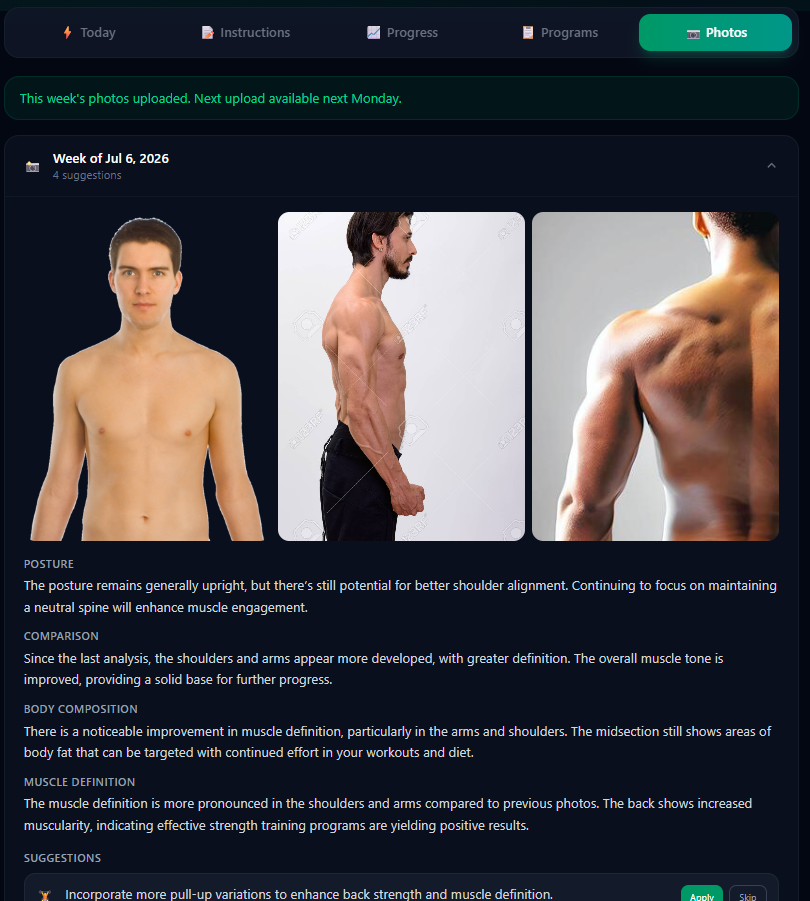 AI body progress analysis
